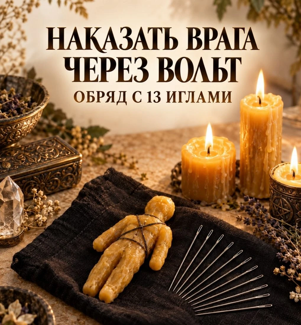 Наказать врага через вольт: обряд с 13 иглами 📌