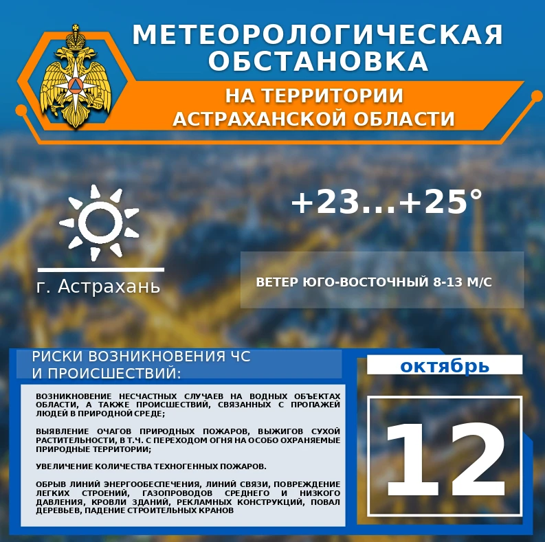Метеорологическая обстановка на 12 октября 🍁