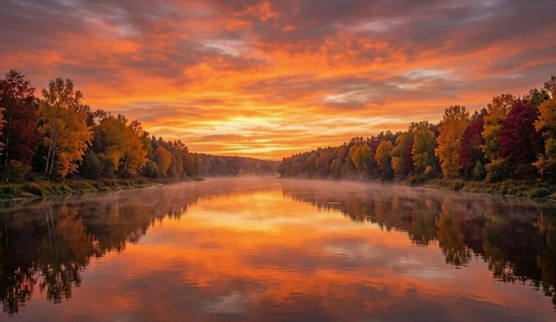 Осенние закаты ярче и красивее летних.