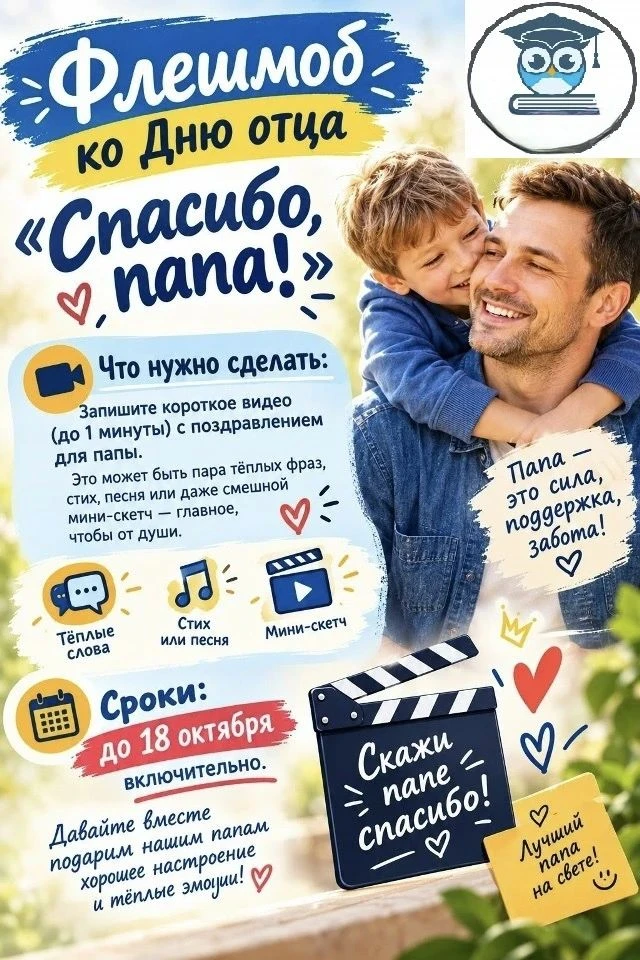 🎉 Флешмоб ко Дню отца «Спасибо, папа!» ! 🎉