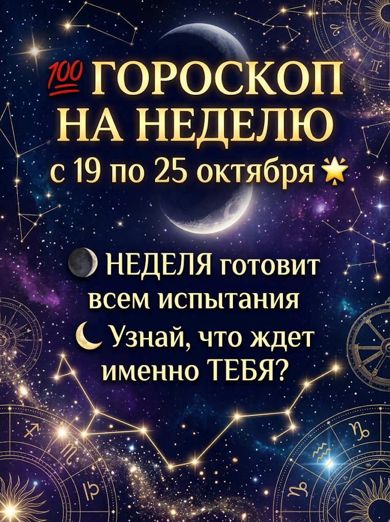 💯 ГОРОСКОП НА НЕДЕЛЮ с 19 по 25 октября 🌟