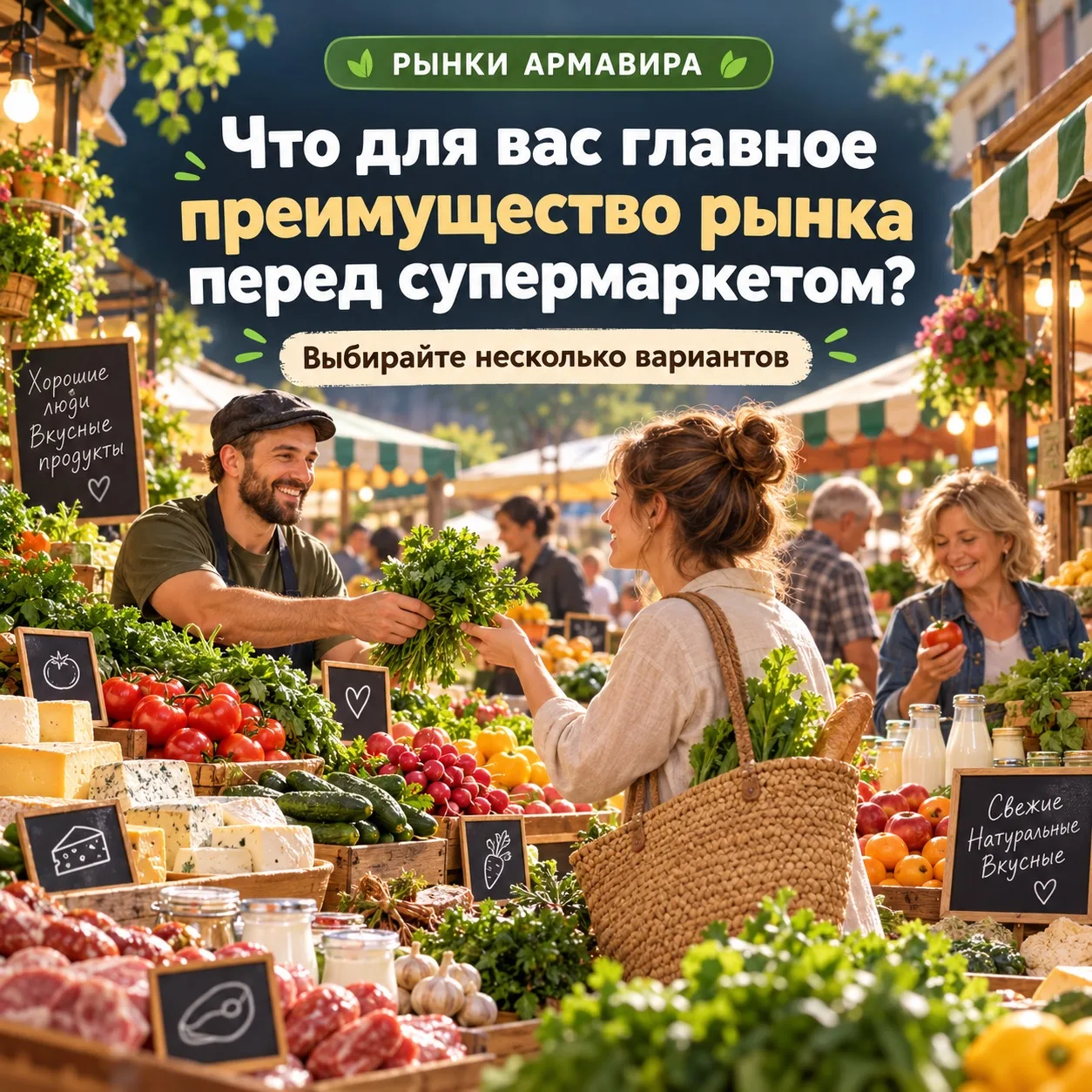 🛒 На рынке можно выбрать помидор самому, попробовать сыр и поторговаться. А можно уйти...