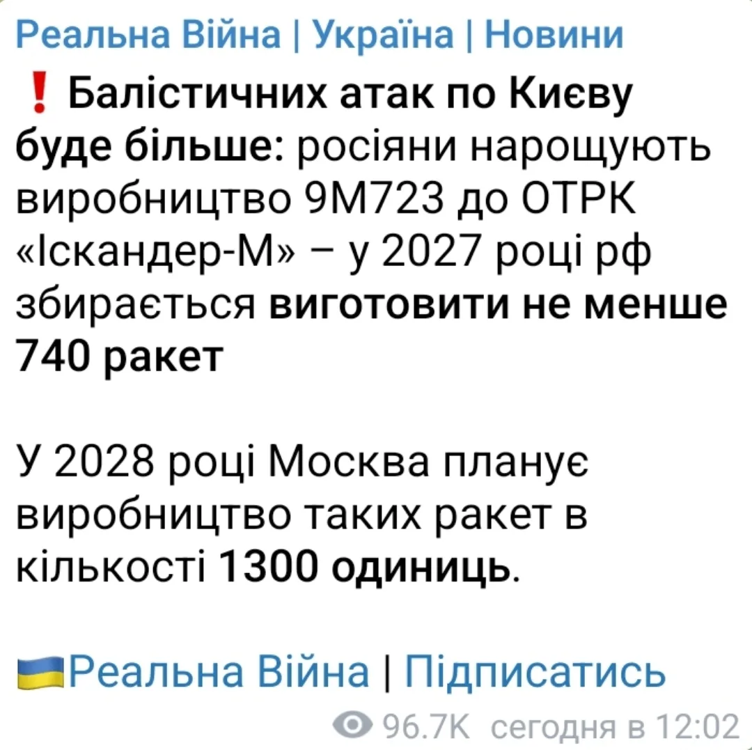 🚀 🇺🇦 🇷🇺 Россия наращивает производство ракет 9М723 для ОТРК "Искандер-М" — в 2027 ...