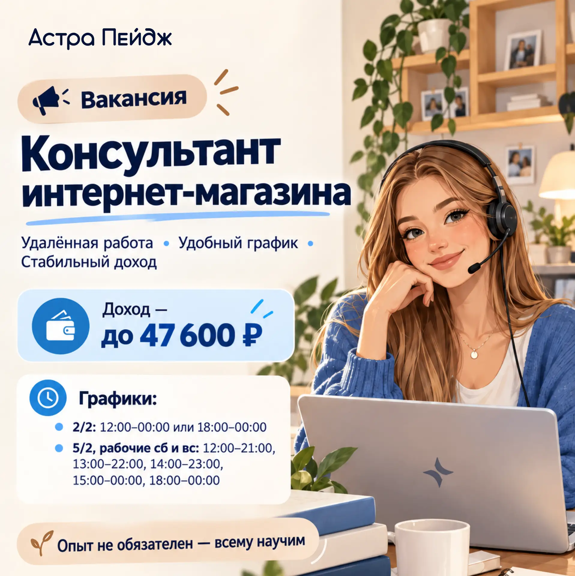 ✨ Вакансия: консультант интернет-магазина