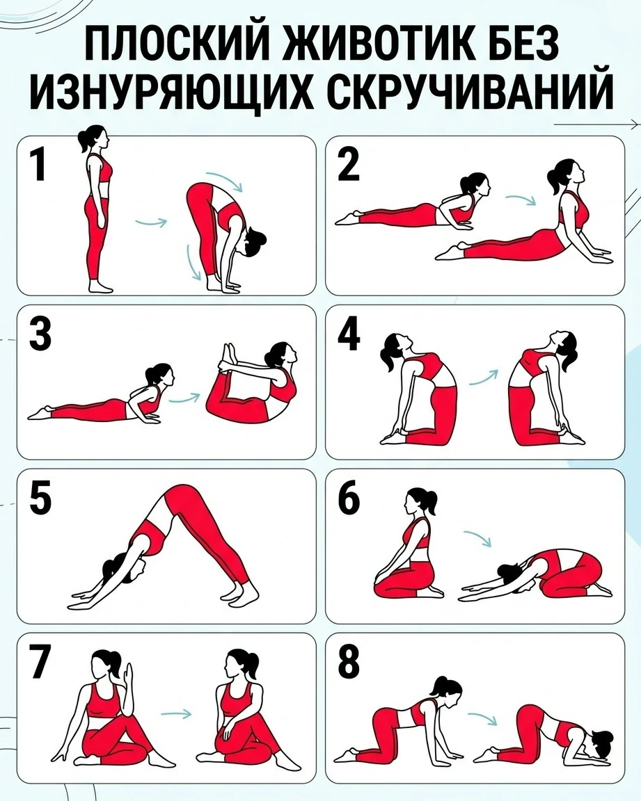 Плоский животик без изнуряющих скручиваний