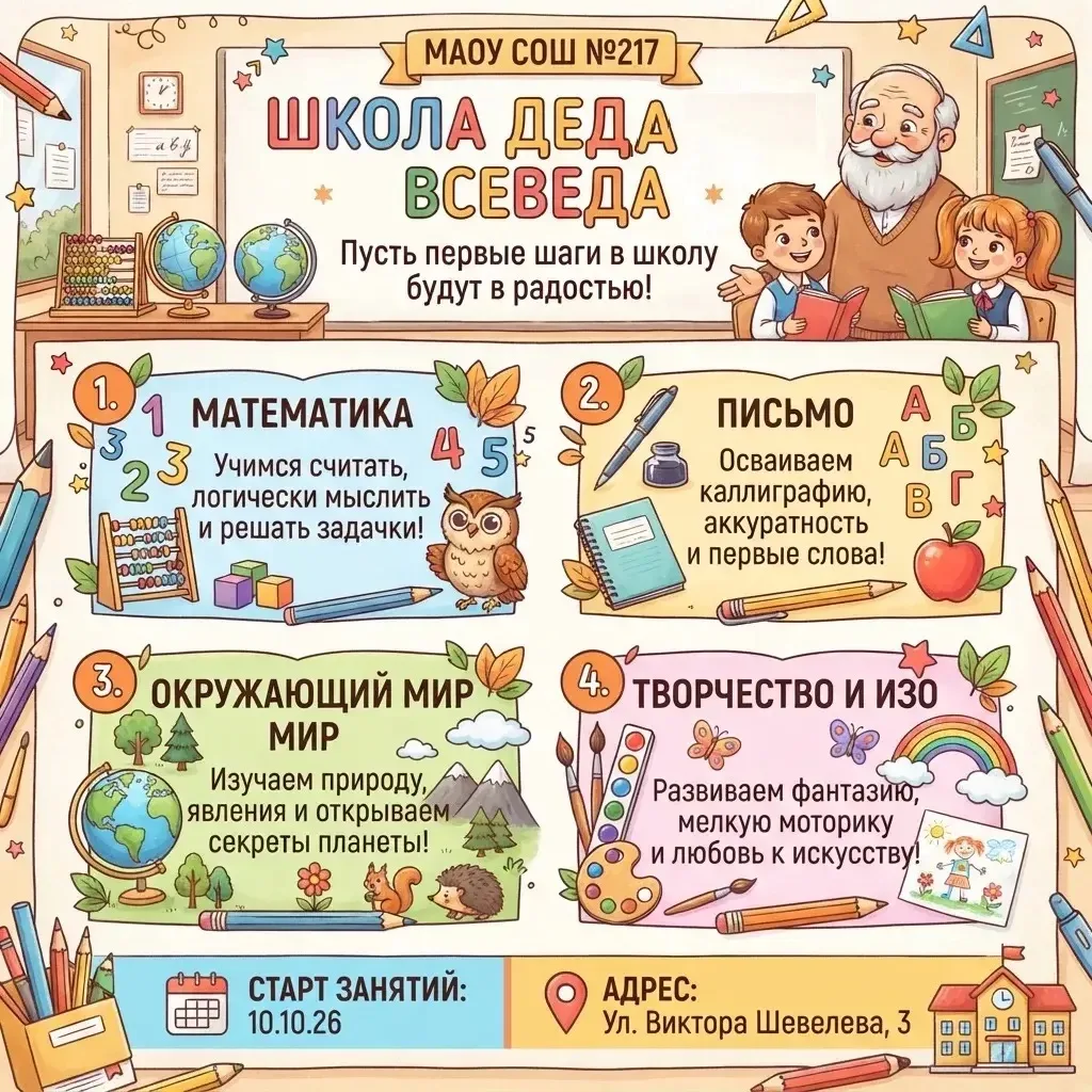 📚 Внимание! Старт занятий в школе «Деда Всеведа»!