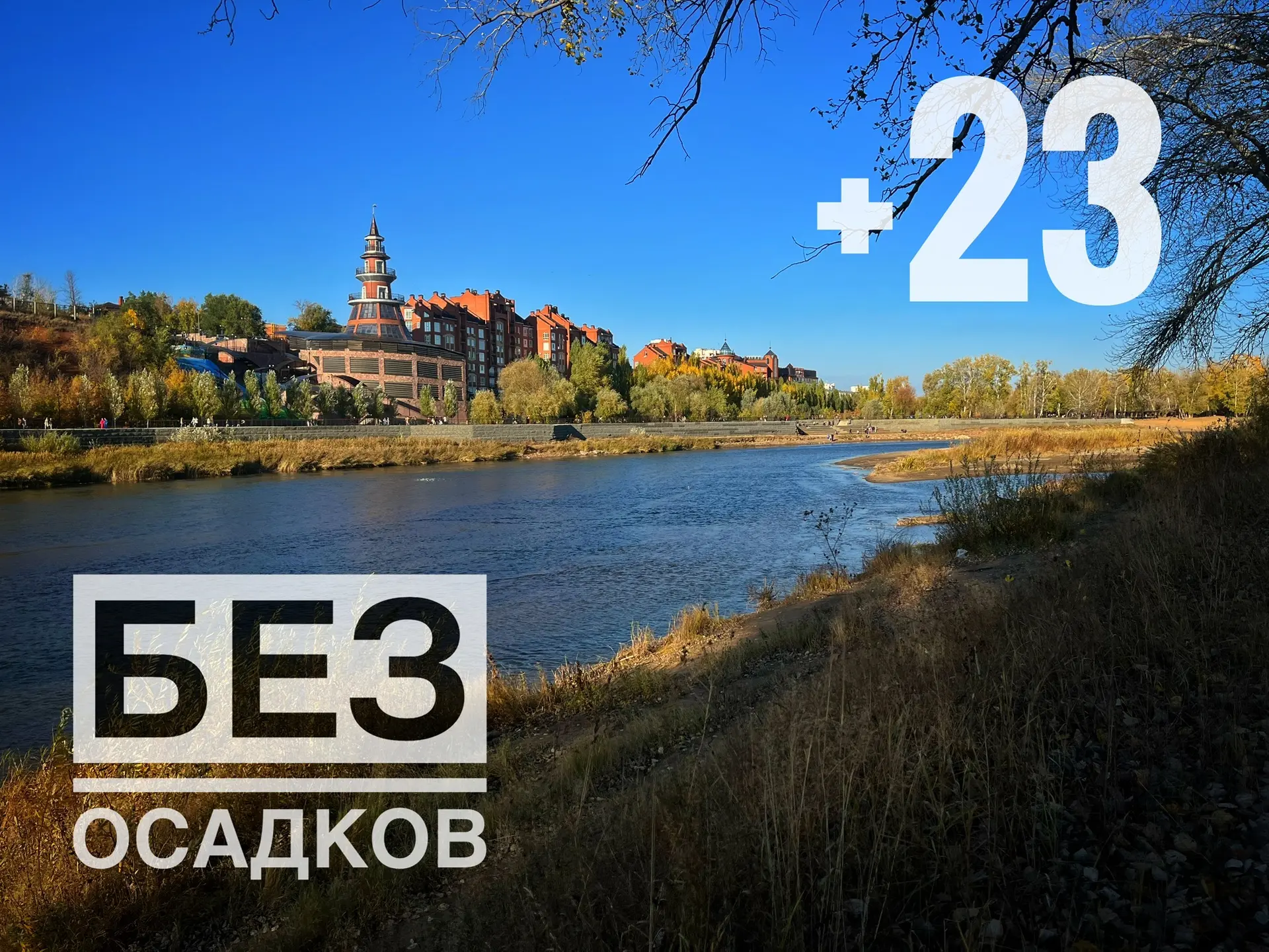 🍂 Осень радует теплом! Днем в Оренбурге будет малооблачно и без осадков.