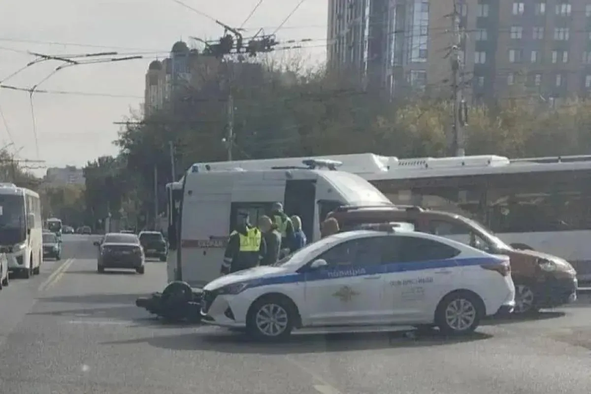 Сегодня в Рязани на Касимовском шоссе произошло ДТП с мотоциклом.