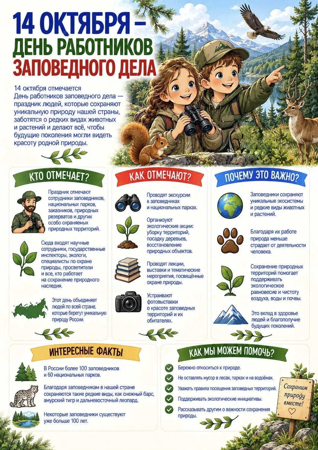 📆14 октября - День работников заповедного дела🐾