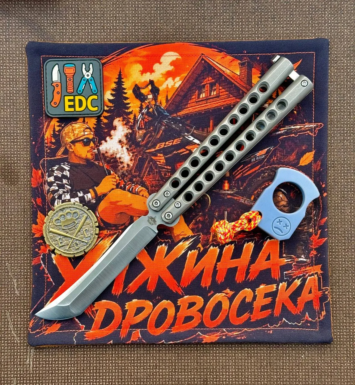 •Нож: Atropos Knife Демон 108, на клинке N690 рукояти цельно фрезерованный титан.