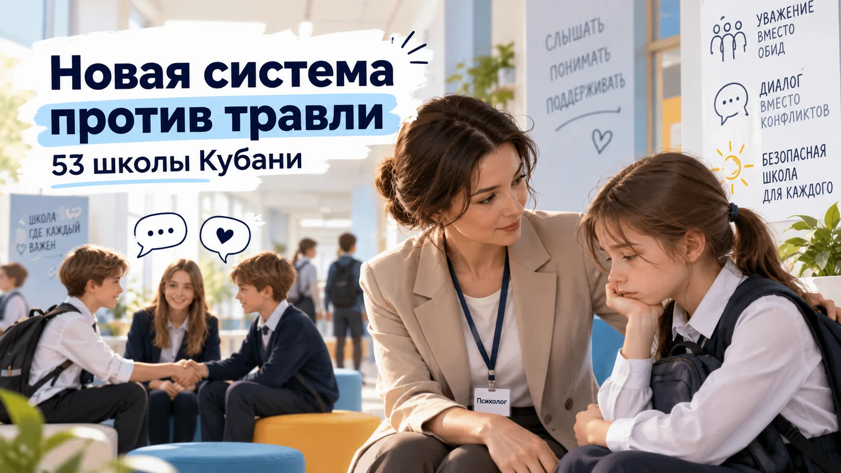 🏫 В 53 школах Кубани запустили новую систему борьбы с травлей