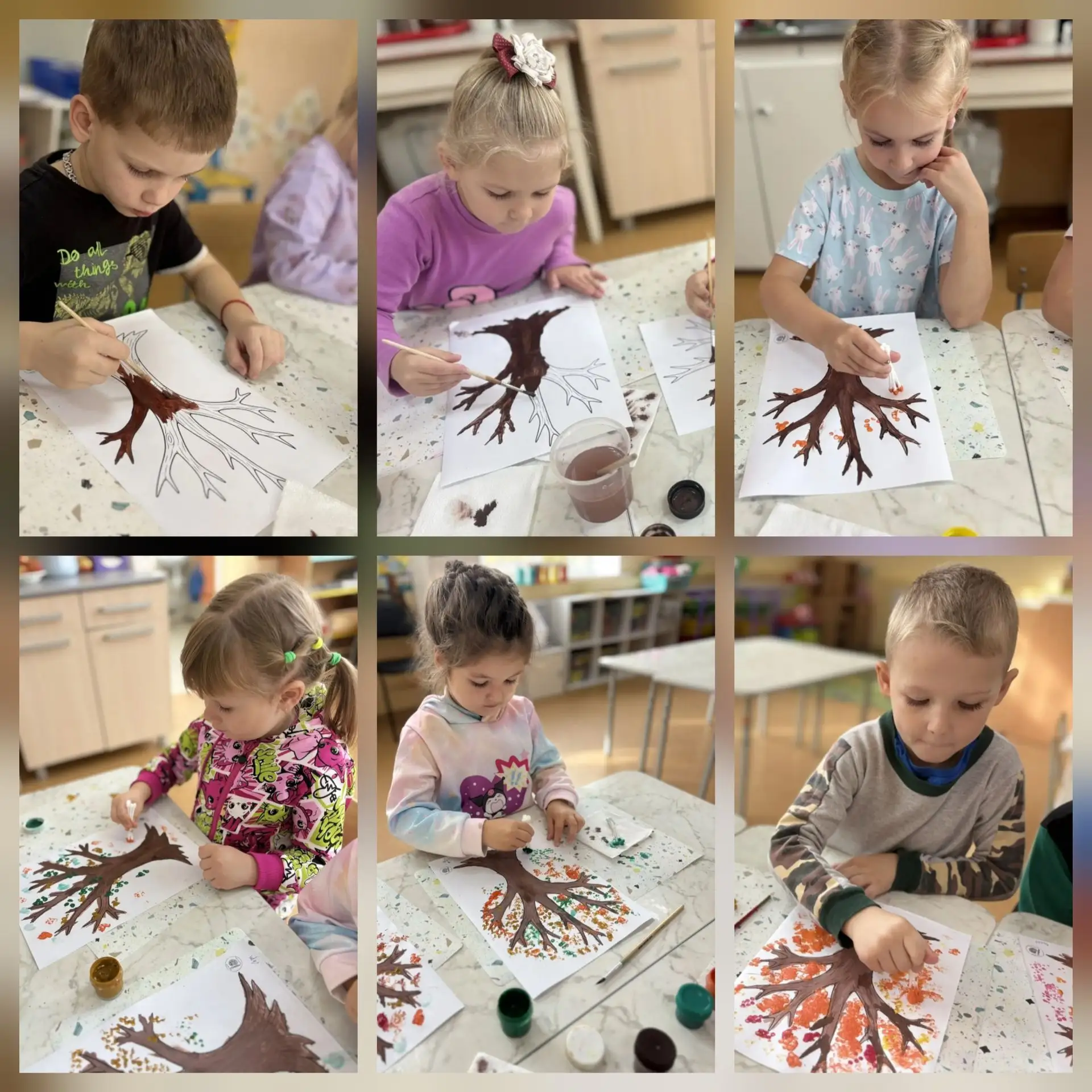 🍁 Осенний листопад ватными палочками!