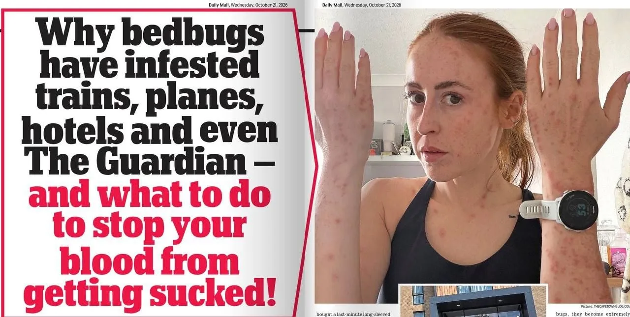 🇬🇧Daily Mail пишет, что постельные клопы заполонили всю страну, поезда, отели, самоле...