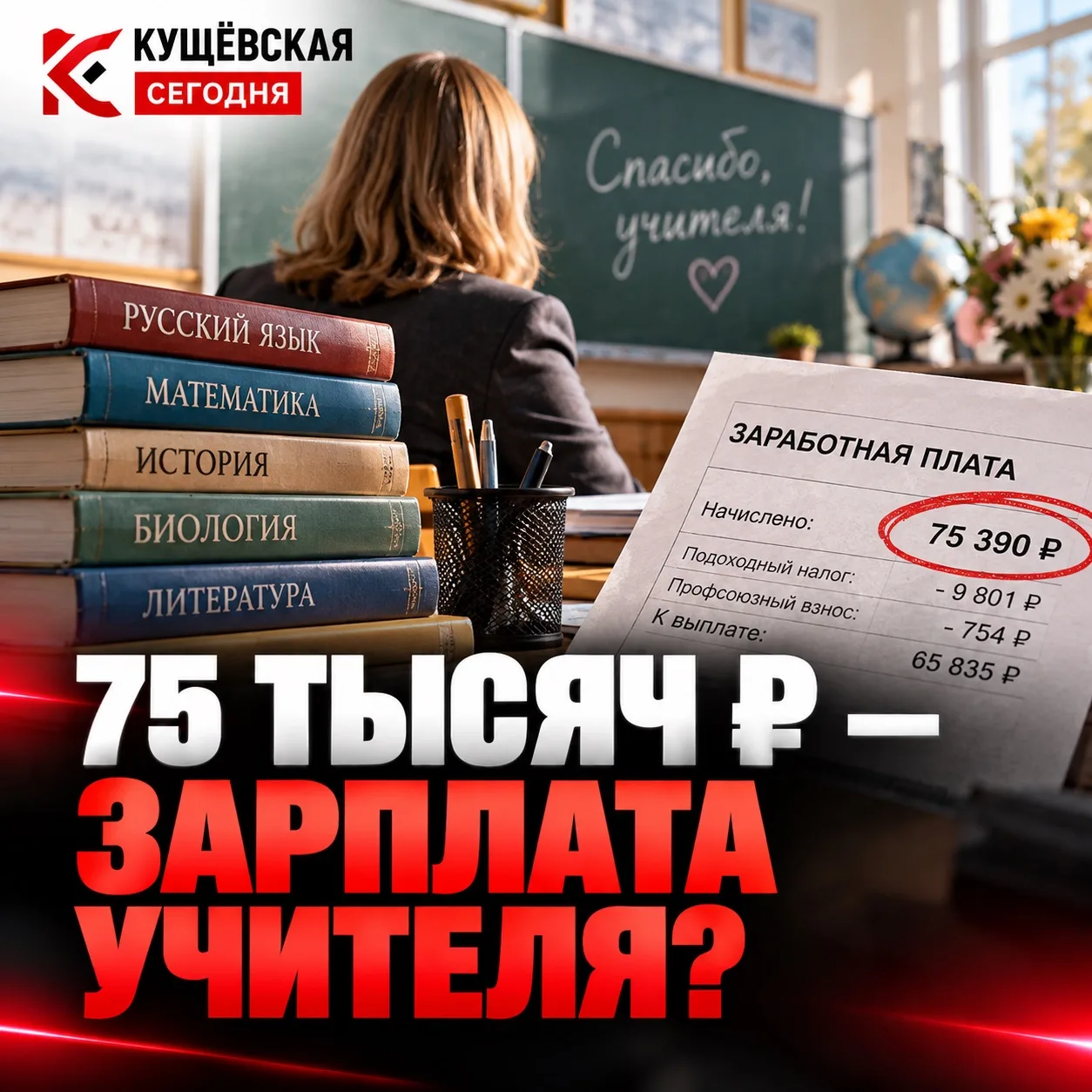 💰 75 тысяч ₽ — зарплата учителя?