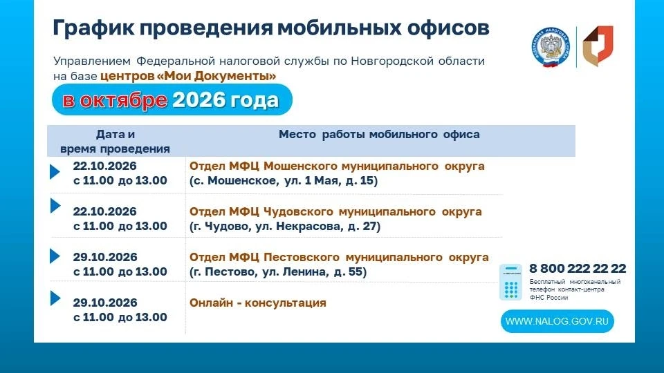 📣 Управление Федеральной налоговой службы по Новгородской области информирует налогопл...