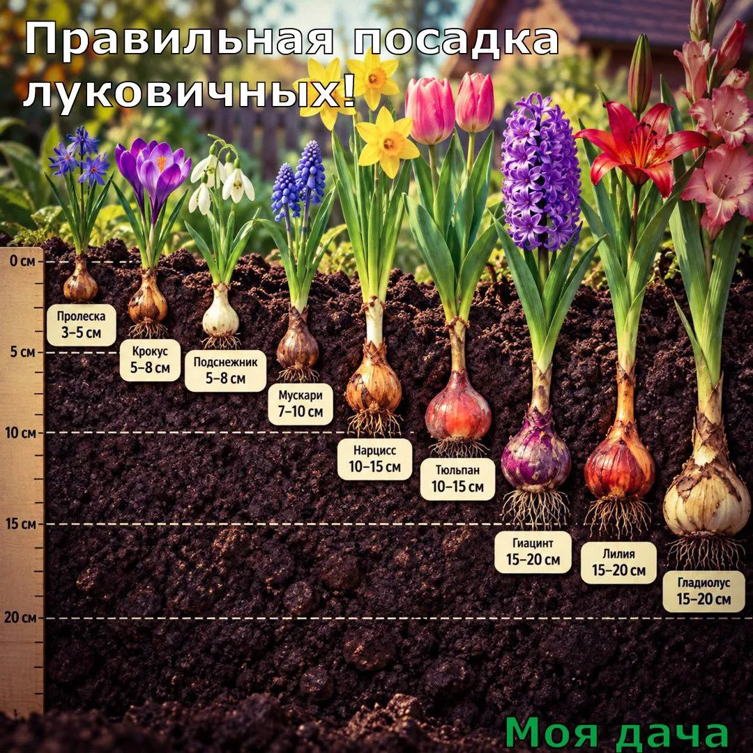 Правильная посадка луковичных 🪻