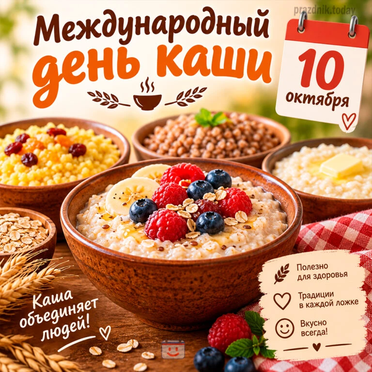 Доброе утро! Начать день с каши сегодня особенно кстати: 10 октября отмечают Всемирный ...
