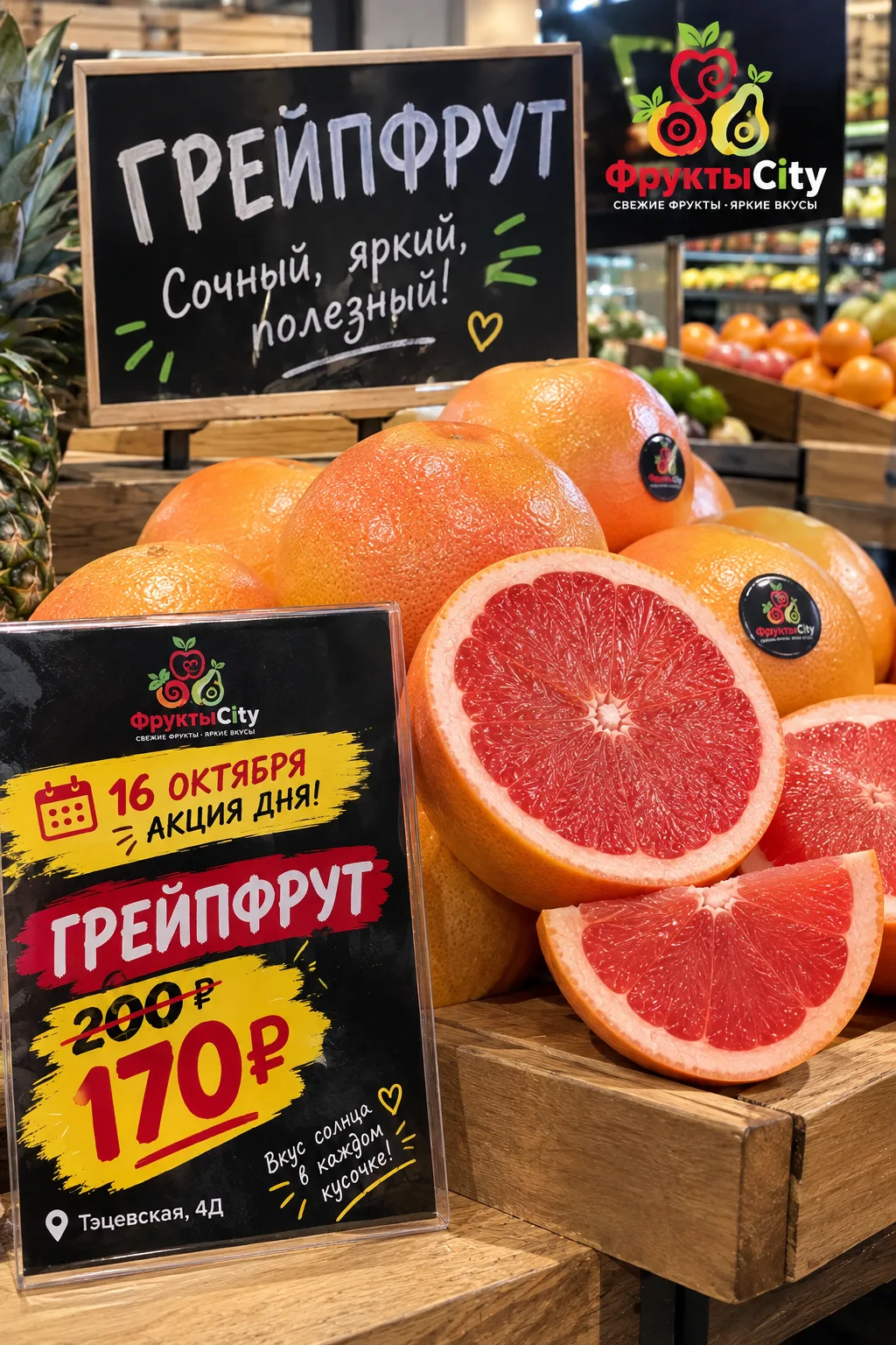 🍊🔥 16 ОКТЯБРЯ — ГРЕЙПФРУТ ПО ВКУСНОЙ ЦЕНЕ! 🔥🍊