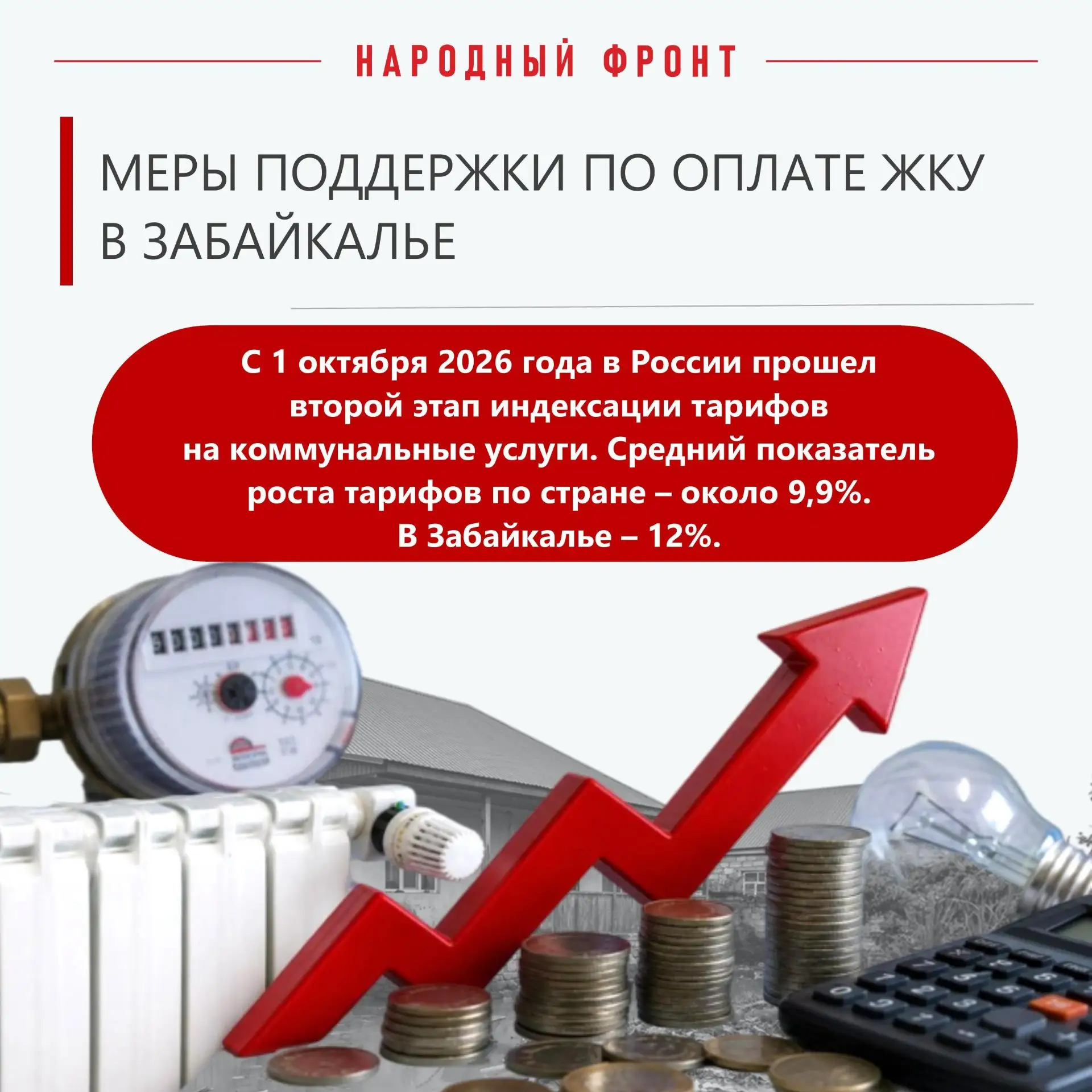 1 октября 2026 года в России прошёл второй этап индексации тарифов на коммунальные услу...