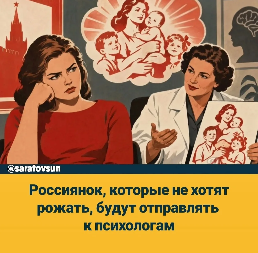 👶 Россиянок, которые не хотят рожать, будут отправлять к психологам!