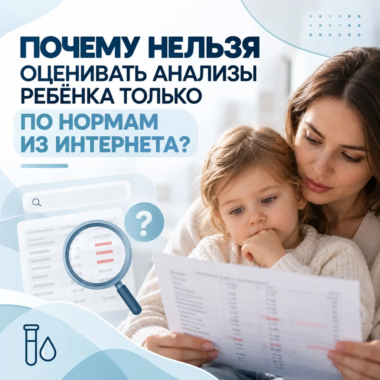 🩺 Почему нельзя оценивать анализы ребёнка только по нормам из интернета?