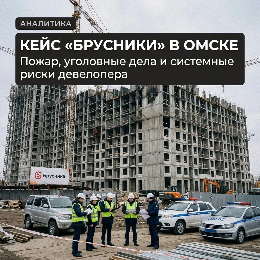 Пожар на омской стройплощадке «Брусники» вскрыл хронические отраслевые проблемы монолит...