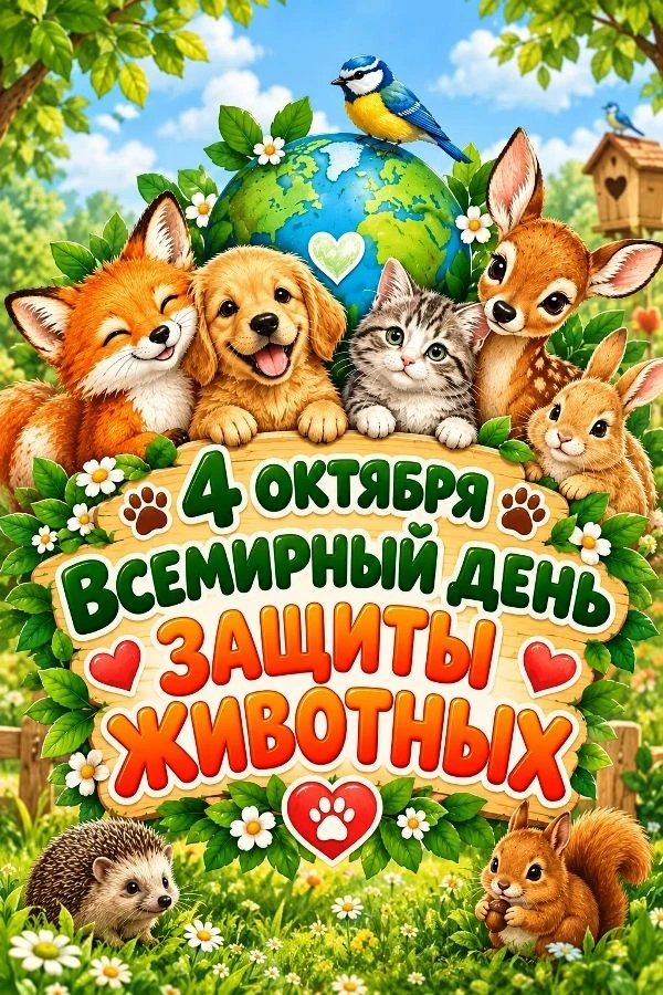 🍁4 октября отмечается Всемирный день защиты животных - дата, которая напоминает о наше...
