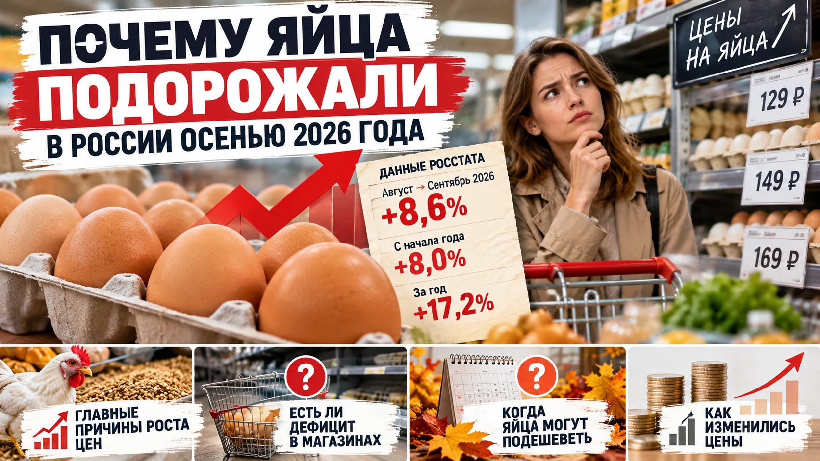 🥚 Яйца снова дорожают: что происходит в российских магазинах?