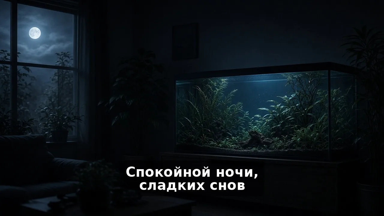 Всё, выключаю свет над банкой — Бублик уже улёгся спать в своей пещерке из коряги, а ко...