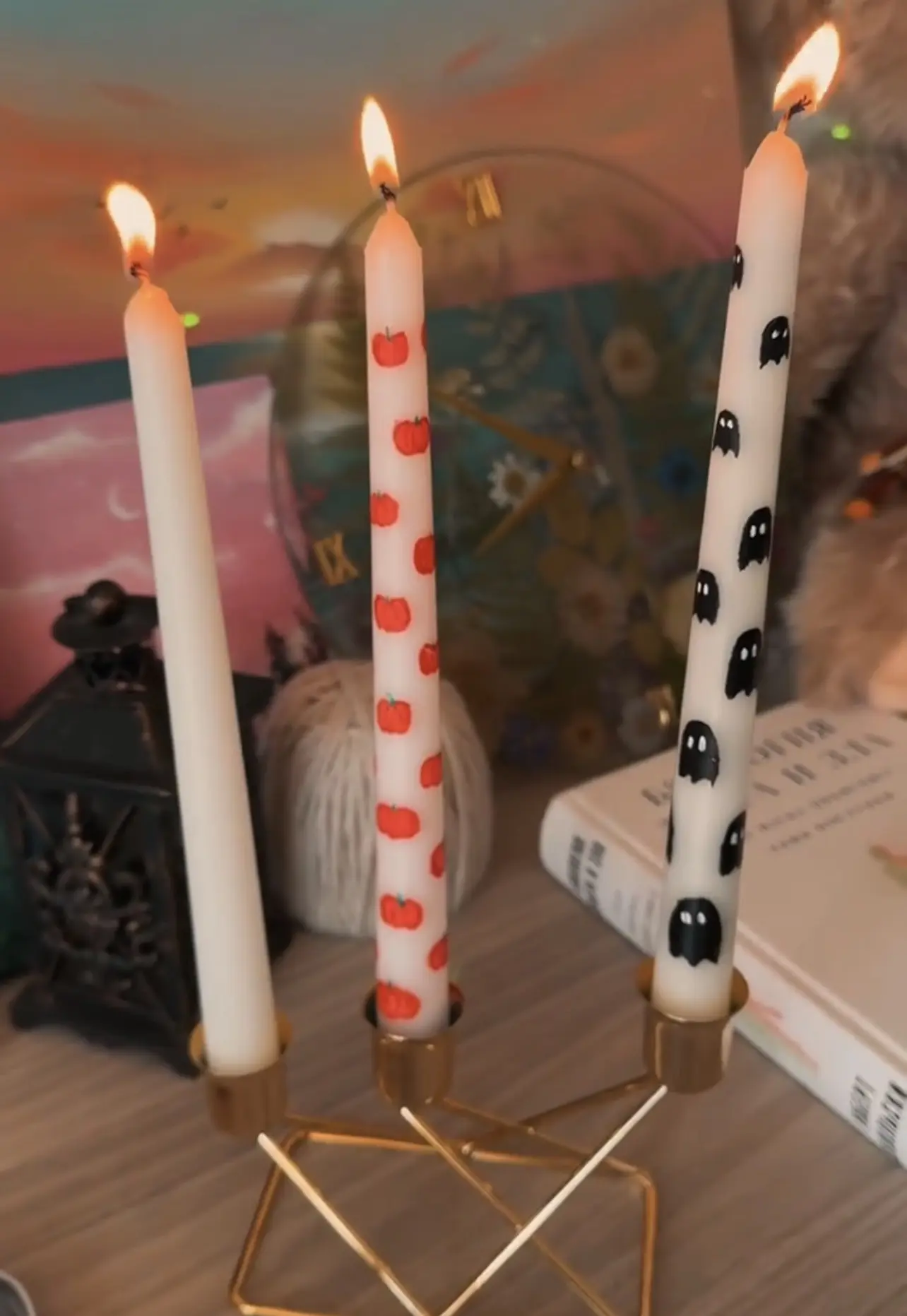 Украшаем свечки рисунками🎃