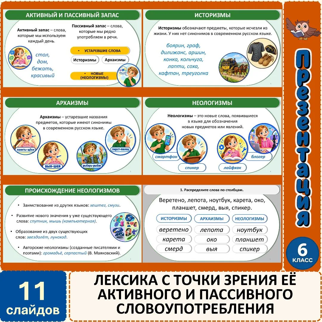 Презентация по русскому языку «Лексика русского языка с точки зрения её активного и пас...