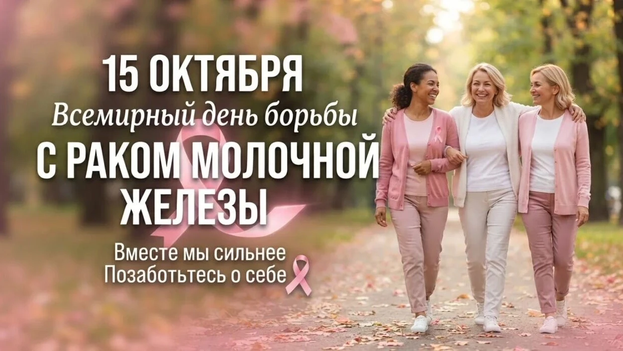 Всемирный день борьбы с раком молочной железы отмечается ежегодно 15 октября.