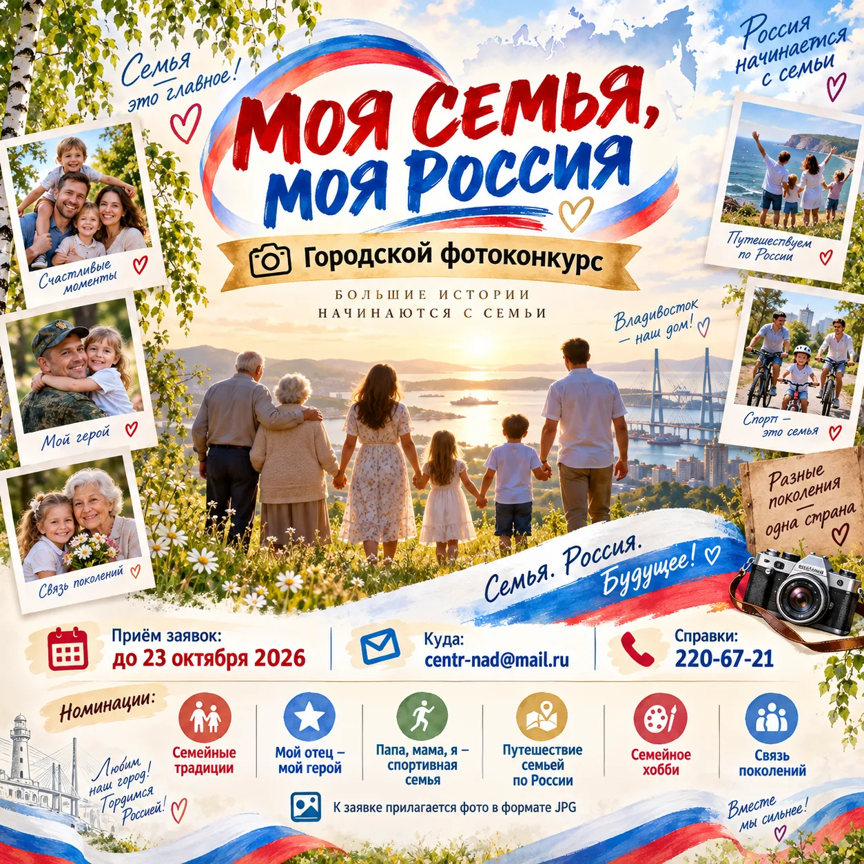 ‎📸 Городской фотоконкурс «Моя семья, моя Россия». Продолжается приём заявок!