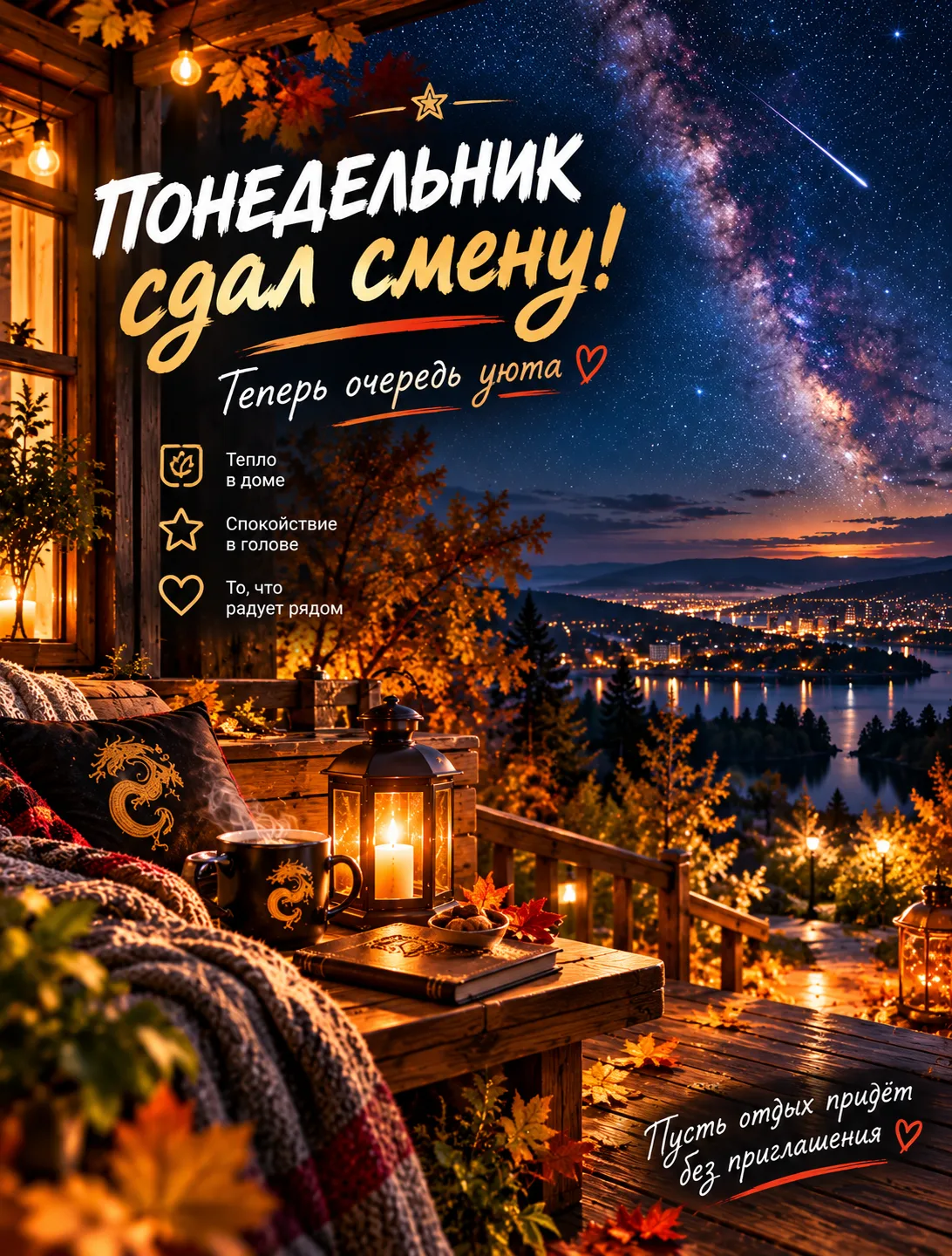 🌙 Ну всё, друзья, понедельник можно отправлять домой!