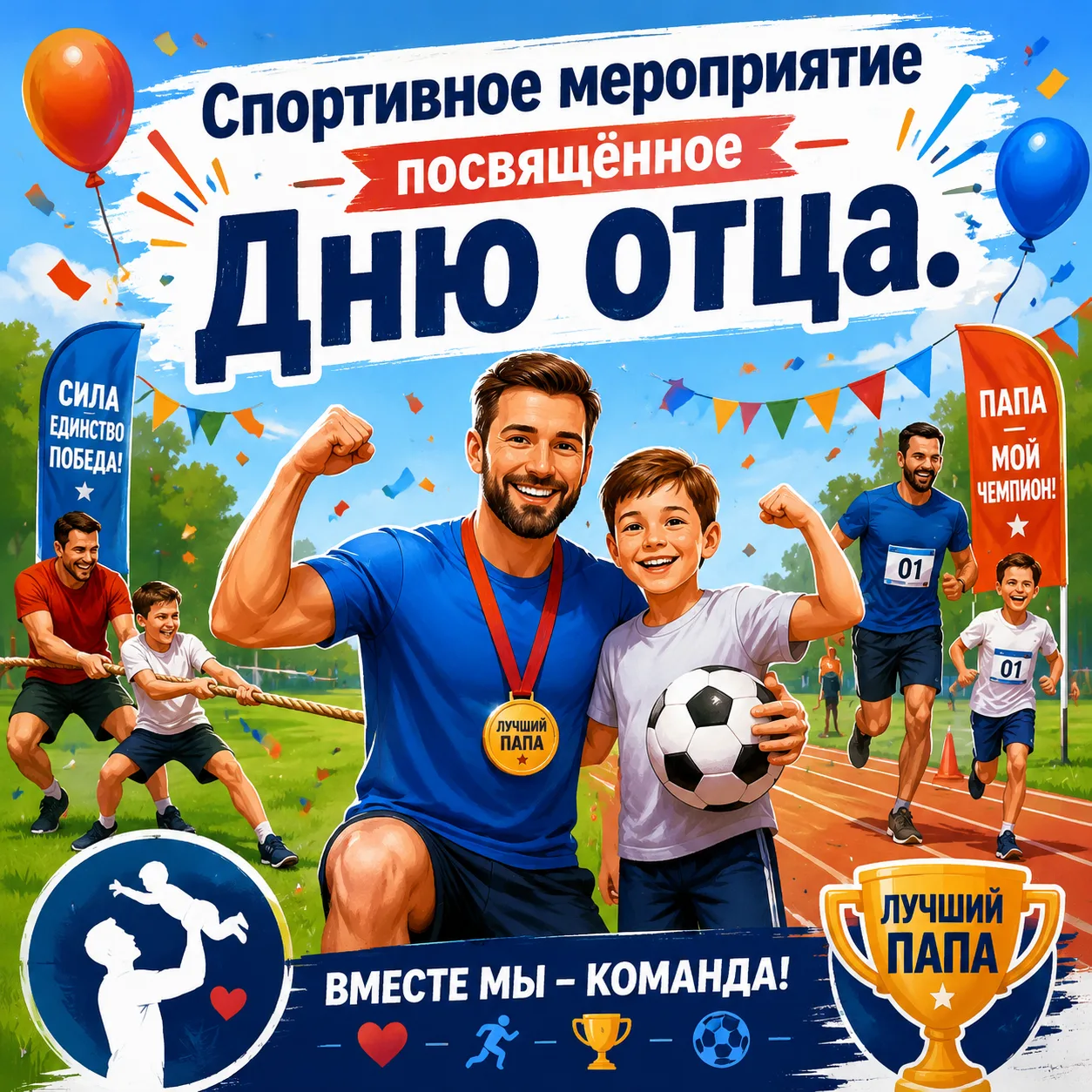 Сегодня в нашем детском саду прошло  спортивное мероприятие, посвящённое Дню отца! 🏃‍♂️🏆