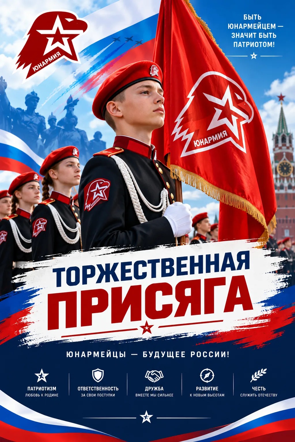 ТОРЖЕСТВЕННАЯ ПРИСЯГА: НОВЫЕ ЮНАРМЕЙЦЫ ДАЛИ КЛЯТВУ🇷🇺