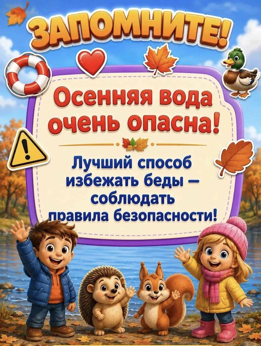 🍂 Осень у воды: красиво, но очень опасно! 🍂