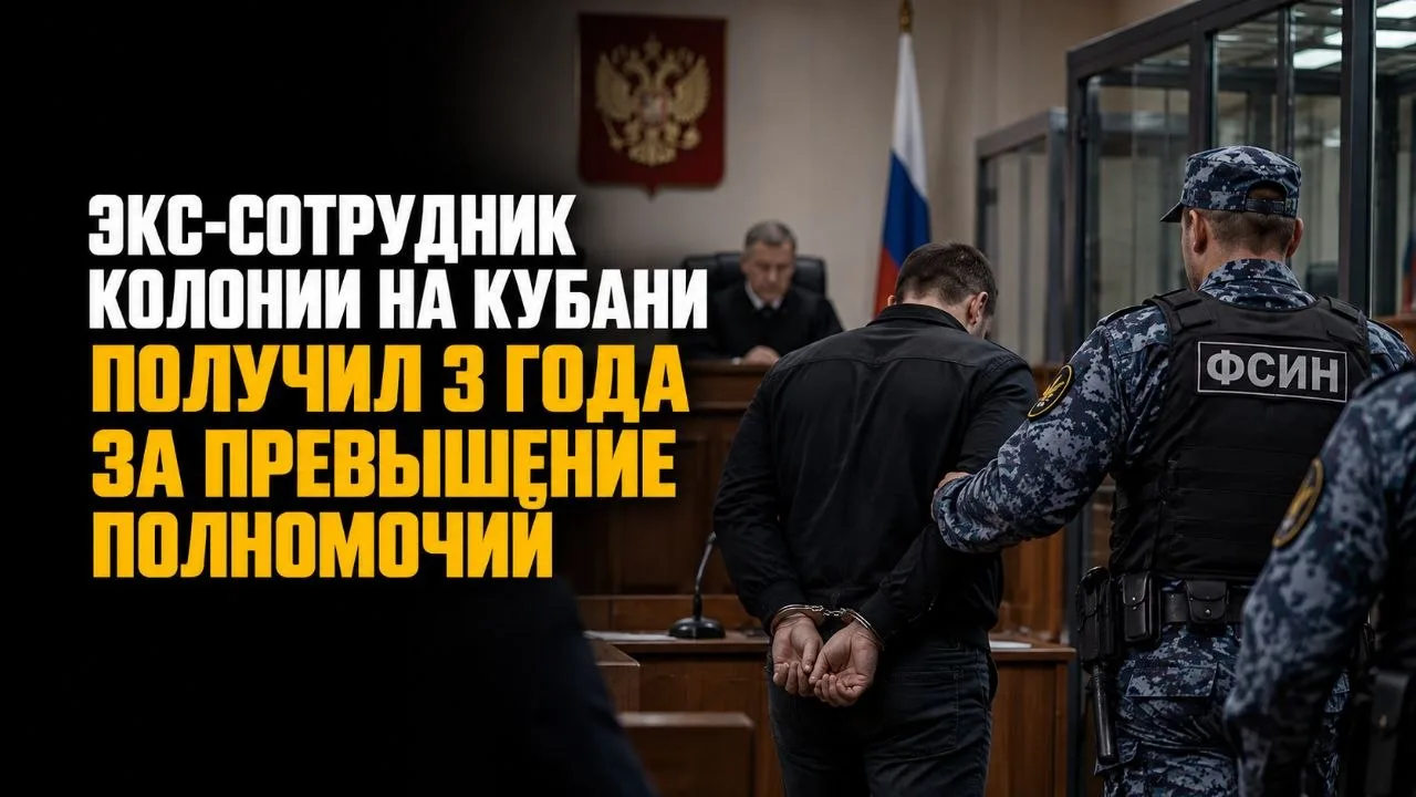 ЭКС-СОТРУДНИК КОЛОНИИ НА КУБАНИ ПОЛУЧИЛ 3 ГОДА ЗА ПРЕВЫШЕНИЕ ПОЛНОМОЧИЙ