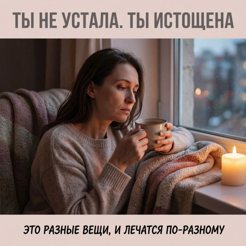 🌿 ТЫ НЕ УСТАЛА. ТЫ ИСТОЩЕНА (И ЭТО РАЗНЫЕ ВЕЩИ)