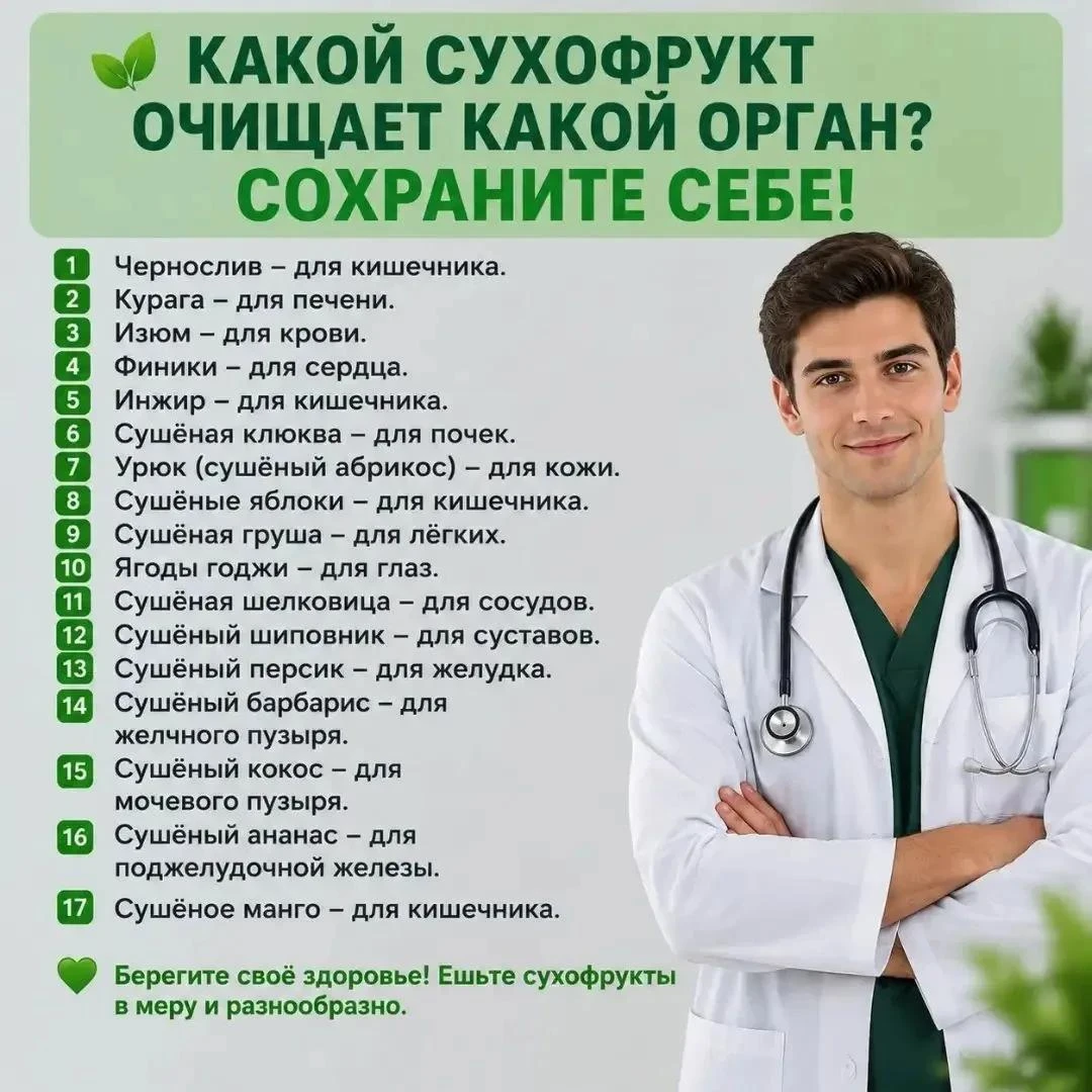 Природная чистка: какой сухофрукт за какой орган отвечает?