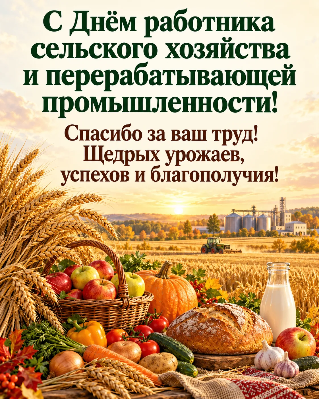 🌾 Спасибо тем, благодаря кому на наших столах есть хлеб и вкусная еда: здоровья вам и ...