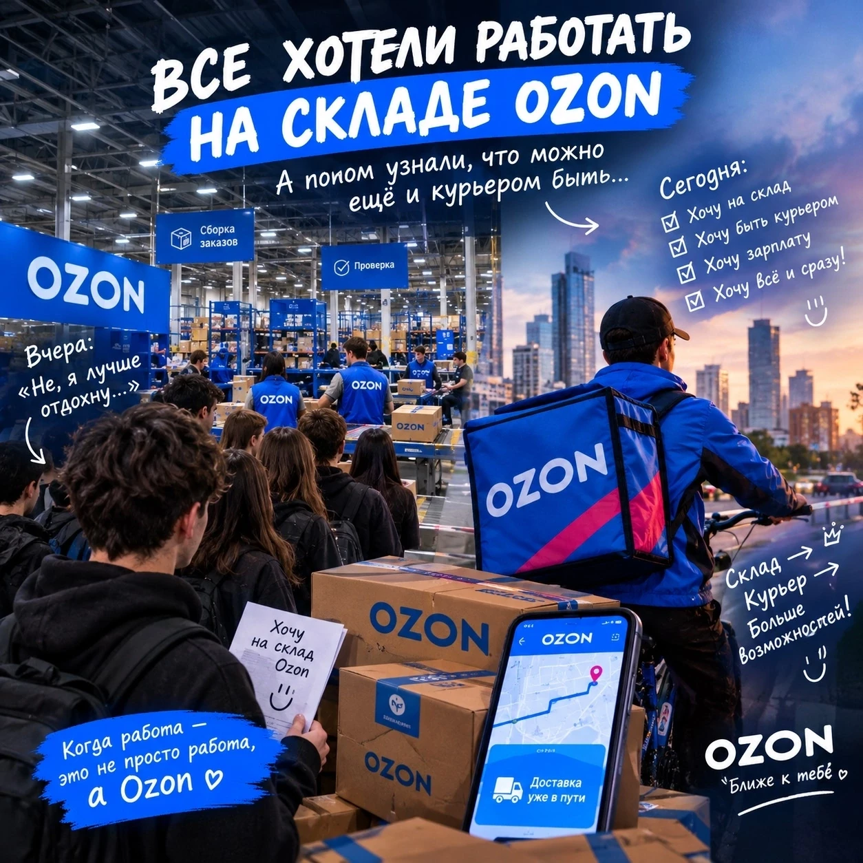 💙 РАБОТА В OZON — СКЛАД ИЛИ КУРЬЕР! 📦🚚