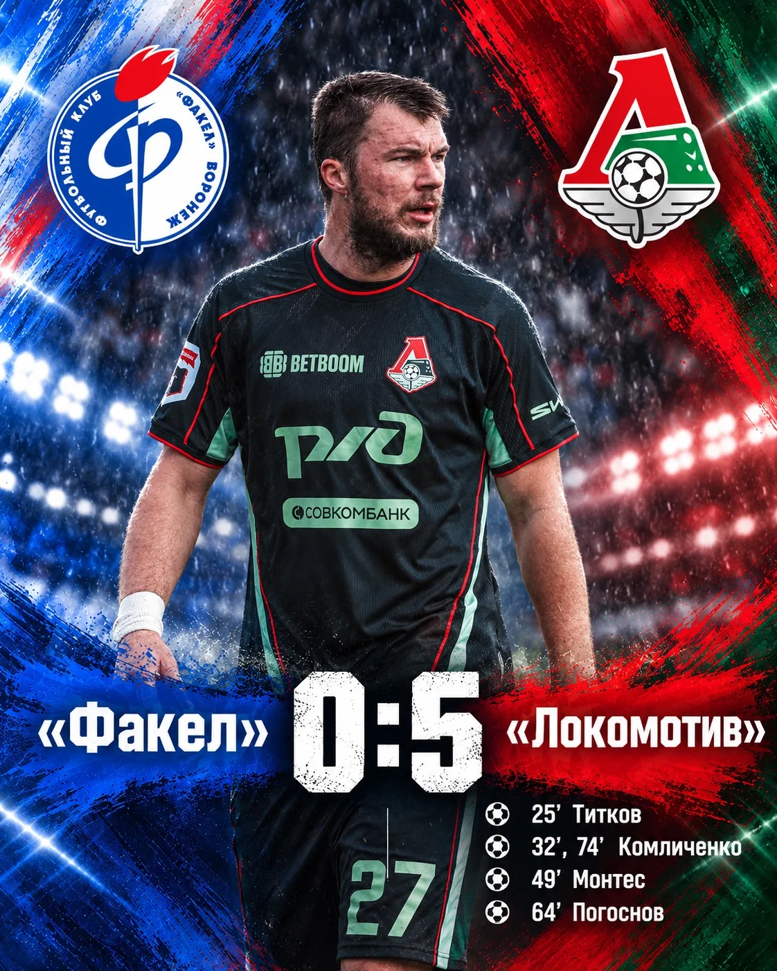 «Локомотив» уничтожил «Факел» – 5:0!