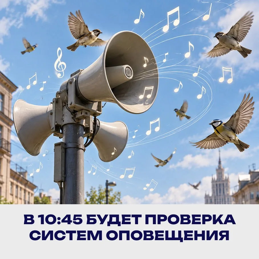 Сегодня в 10:45 в городе будут проверять системы оповещения населения. Из громкоговорит...
