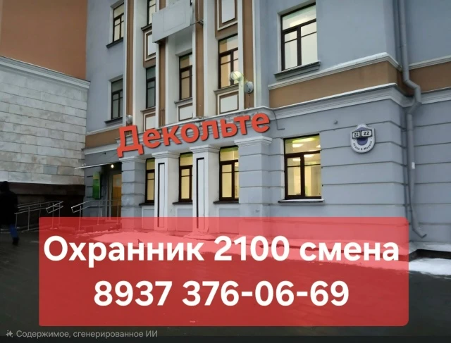 В бар Декольте требуется Охранник