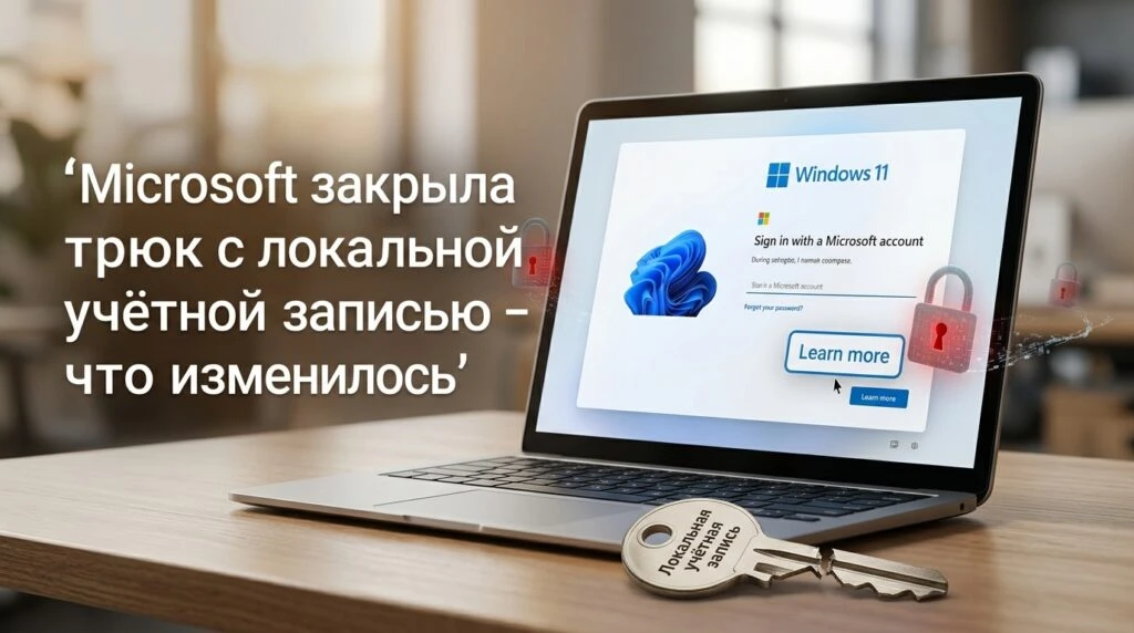 🪟 Microsoft закрыла трюк с локальной учётной записью: что изменилось