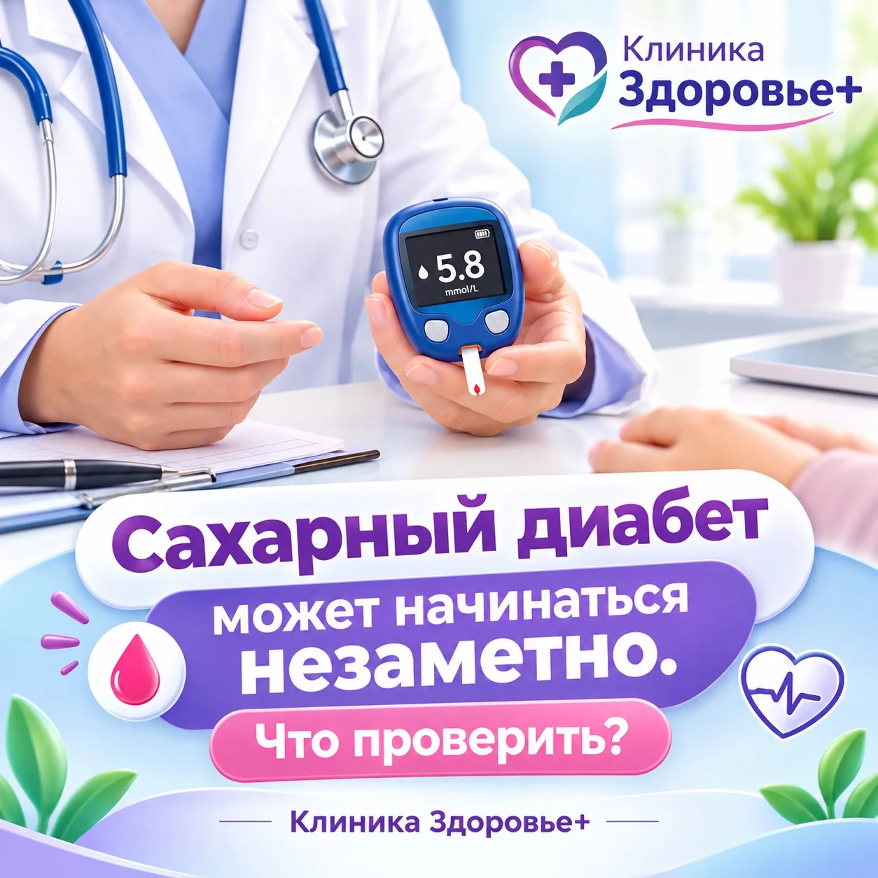Сахарный диабет может начинаться незаметно. Что проверить?