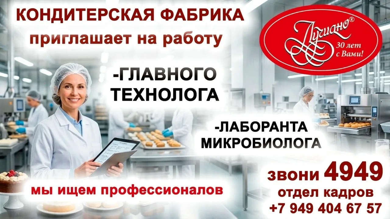 Кондитерская фабрика "Лучиано" приглашает на работу в городе Донецке: