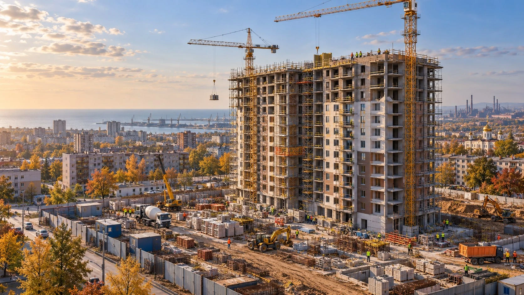 ❗️Более 40 многоквартирных домов сдадут в ДНР в 2026 году