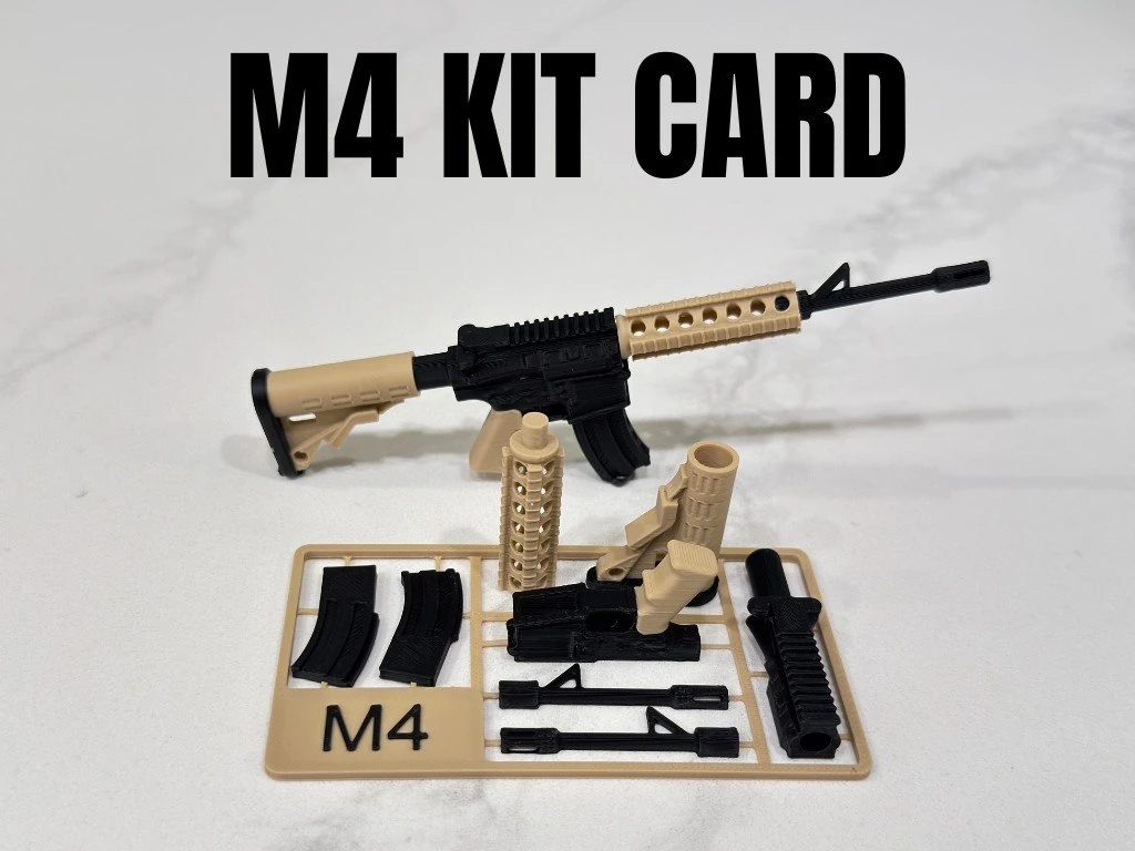 🧩 Сборная модель карабина M4 на карточке
